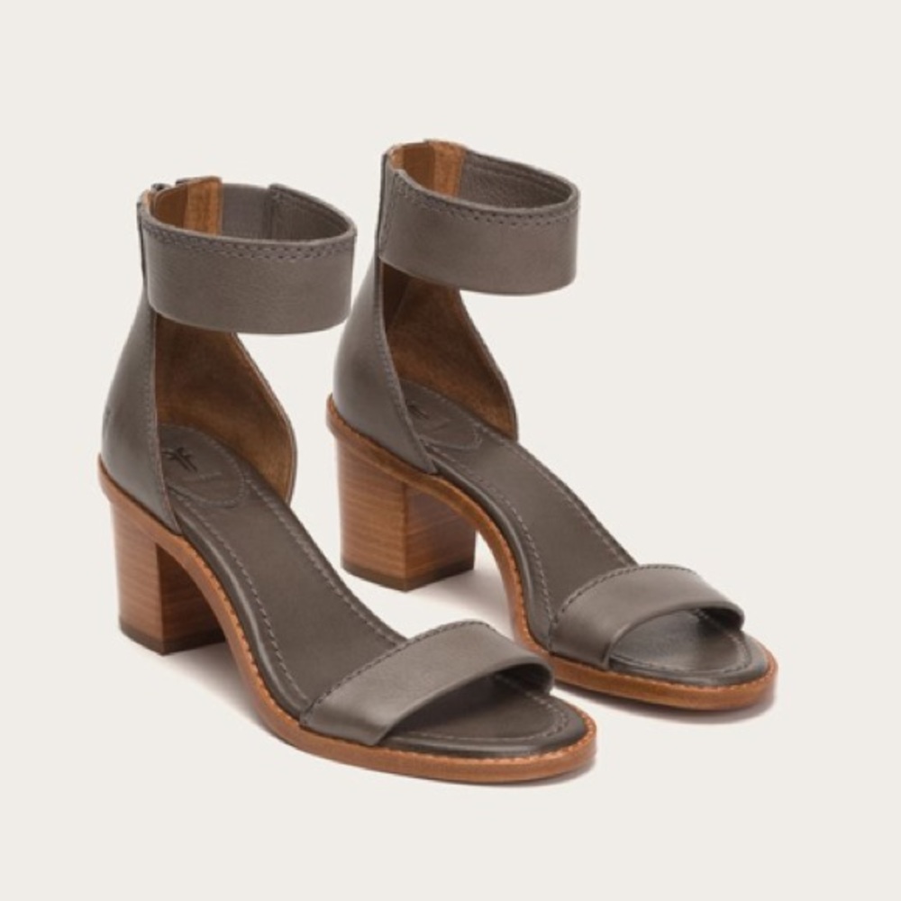 Frye Brielle Back Zip Block Heel Sandals
